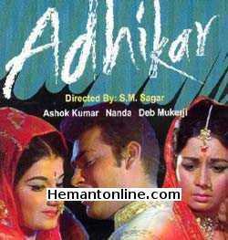 Adhikar-1971 VCD ASHOK KUMAR, NANDA, DEB MUKHEJEE, HELEN, PRAN