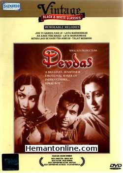 Devdas DVD-1955  Dilip Kumar, Motilal, Pran, Nazir Hussain, Johny Walker, Vaijayanti Mala, Suchitra Sen