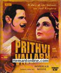 Prithvi Vallabh-1943 VCD Sohrab Modi, Durga Khote, Meena, Sadiq Ali, K. N. Singh
