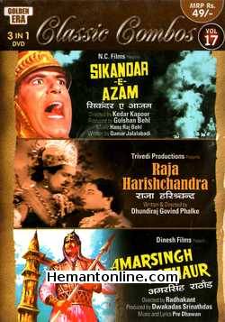 Sikander E Azam, Raja Harishchandra, Amarsingh Rathaur 3-in-1 DV Sikander E Azam (1965): Dara Singh, Prithviraj Kapoor, Prem Nath, Jeevan, Prem Chopra, Helen, MumtazRaja Harishchandra (1952): Prem Adib, Bipin Gupta, Sumitra,