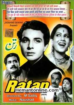 Ratan 1944 DVD Karan Dewan, Wasti, Badri Prasad, Manju, Swarnlata, Gulab, Rajkumari Shukla, Auzurie, Chandabai, Amir Bano