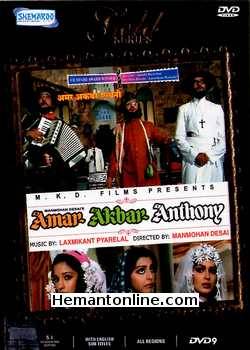 Amar Akbar Anthony-1977 VCD Amitabh Bachchan, Vinod Khanna, Rishi Kapoor, Pran, Jeevan, Parveen Babi, Shabana Azmi, Neetu Singh