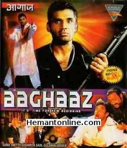 Aaghaaz 2000 VCD Sunil Shetty, Namrata Shirodkar, Sushmita Sen, Gulshan Grover, Sudhir Dalvi, Rakesh Bedi, Padmini Kapila, Sharad Kapoor, Anupam Kher, Viju Khote, Johnny Lever,