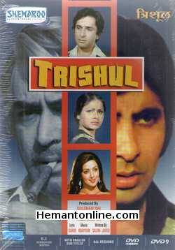 Trishul DVD-1978  Sanjeev Kumar, Amitabh Bachchan, Shashi Kapoor, Rakhee, Hema Malini, Waheeda Rehman, Prem Chopra, Poonam Dhillon, Sachin, Manmohan Krishna, Iftekhar, Yunus Parvez, Shetty,