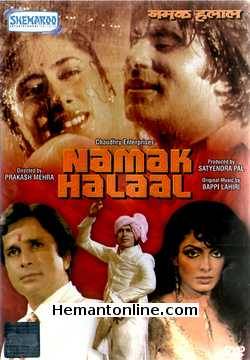 Namak Halal-1982 VCD Amitabh Bachchan, Smita Patil, Shashi Kapoor, Parveen Babi, Waheeda Rehman, Om Prakash, Ashalata, Bob Christo, Satyendra Kapoor, Viju Khote, Ranjeet, Tun Tun,