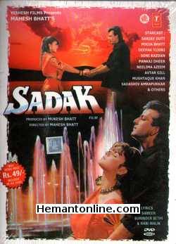 Sadak DVD-1991  Sanjay Dutt, Pooja Bhatt, Deepak Tijori, Sadashiv Amrapurkar, Soni Razdan, Pankaj Dheer, Neelima Azim, Avtar Gill, Mushtaque Khan