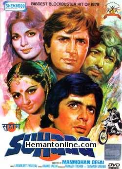 Suhaag DVD-1979  Amitabh Bachchan, Shashi Kapoor, Rekha, Parveen Babi, Amjad Khan, Nirupa Roy, Kader Khan, Ranjeet, Jeevan