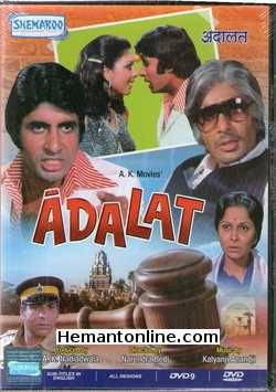 Adalat DVD-1976  Amitabh Bachchan, Waheeda Rehman, Neetu Singh, Kader Khan, Birbal, Anwar Hussain, Pinchoo Kapoor, Heena Kausar, Viju Khote, Sujit, Manorama, Vishwa Mehra, Keshav