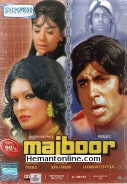 Majboor DVD-1974  Amitabh Bachchan, Parveen Babi, Pran, Farida Jalal, Satyendra Kapoor, Sulochana, Iftekhar, D. K. Sapru, Mac Mohan, Murad, Jagdish Raj, Lalita Sinha, Alankar
