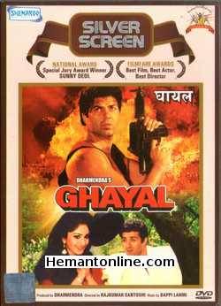 Ghayal DVD-1990  Sunny Deol, Meenakshi Sheshadri, Amrish Puri, Moushmi Chatterjee, Om Puri, Raj Babbar (Special Appearance)