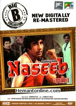 Naseeb DVD-1981  Amitabh Bachchan, Rishi Kapoor, Hema Malini, Kim, Shatrughan Sinha, Reena Roy, Jeevan, Amjad Khan, Shakti Kapoor, Dinesh Hingoo, Shammi Kapoor