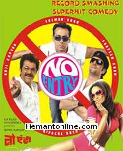 No Entry-2005 DVD Anil Kapoor, Salman Khan, Fardeen Khan, Lara Dutta, Esha Deol, Bipasha Basu, Celina Jaitley, Boman Irani