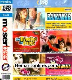 Rajkumar-An Evening In Paris-Dil Tera Deewana 3-in-1 DVD Rajkumar (1964): Shammi Kapoor, Sadhna, Pran An Evening In Paris (1967): Shammi Kapoor, Sharmila Tagore Dil Tera Deewana (1962): Shammi Kapoor, Mala
