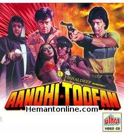Aandhi Toofan 1985 VCD Mithun Chakraborty, Shatrughan Sinha, Hema Malini, Meenakshi Sheshadri, Shashi Kapoor, Danny