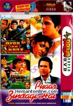 Pyar Ka Karz-Pyar Hua Chori Chori-Pyaar Zindagi Hai 3-in-1 DVD Pyar Ka Karz (1990): Mithun Chakraborty, Dharmendra, Meenakshi Sheshadri, Shakti Kapoor, Vinod Mehra, Kader Khan Pyar Hua Chori Chori (1991): Mithun Chakraborty,