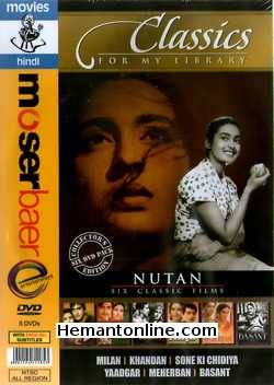 Nutan 6 Classic Films-6-DVD-Set  Six Movie in this DVD pack are Milan (1967): Sunil Dutt, Nutan, Jamuna, Pran Khandan (1965): Sunil Dutt, Nutan, Om Prakash, Pran,