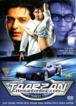 Taarzan The Wonder Car DVD-2004  Ajay Devgan, Vatsal Seth, Ayesha Takia, Amrish Puri, Shakti Kapoor, Farida Jalal, Rajpal Yadav, Mukesh Tiwari, Pankaj Dheer, Amrit Patel, Sadashiv Amrapurkar