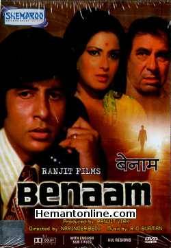 Benaam DVD-1974  Amitabh Bachchan, Moushmi Chatterjee, Prem Chopra, Madan Puri, Iftekhar, Satyen Kappu, Helen, Tun Tun, Master Bunty, Narendra Chanchal