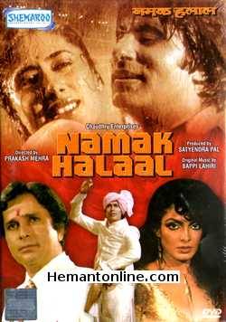 Namak Halaal DVD-1982  Amitabh Bachchan, Smita Patil, Shashi Kapoor, Parveen Babi, Waheeda Rehman, Om Prakash, Ashalata, Bob Christo, Satyendra Kapoor, Viju Khote, Ranjeet, Tun Tun,
