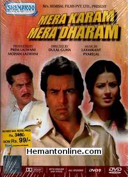 Mera Karam Mera Dharam DVD-1987  Dharmendra, Moushmi Chatterjee, Yogeeta Bali, Shreeram Lagoo, Shyama, Shashikala, Johny Walker, Uttam Kumar