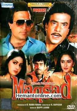 Maqsad 1984 DVD Rajesh Khanna, Jeetendra, Jaya Parada, Sridevi, Kader Khan, Prem Chopra, Waheeda Rehman, Asrani, Dr. Shreeram Lagoo