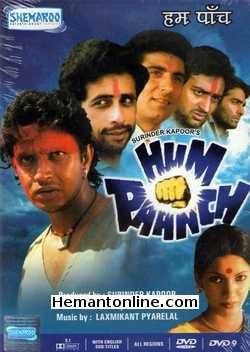 Hum Paanch 1981 DVD Mithun Chakraborty, Sanjeev Kumar, Naseeruddin Shah, Raj Babbar, Gulshan Grover, Shabana Azmi, Deepti Naval, Amrish Puri, Anil Kapoor, Uday Chandra, Roopesh Kumar,