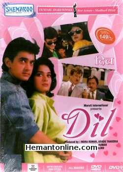 Dil DVD-1990  Aamir Khan, Madhuri Dixit, Anupam Kher, Saeed Jaffrey, Rajesh Puri, Deven Verma, Satyen Kappu, Shammi, Kishore Bhanushali, Birbal, Deepak Tijori, Babloo