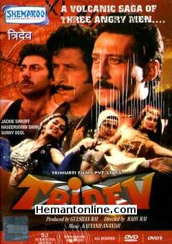Tridev 1989 DVD Sunny Deol, Jackie Shroff, Naseeruddin Shah, Madhuri Dixit, Sangeeta Bijlani, Sonam, Anupam Kher, Amrish Puri