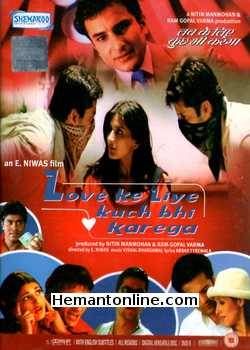 Love Ke Liye Kuch Bhi Karega DVD-2001  Saif Ali Khan, Fardeen Khan, Aftab Shivdasani, Sonali Bendre, Twinkle Khanna, Johny Lever, Dalip Tahil, Snehal Dhabi, Sharat Saxena, Suresh Bhagwat, Srivallabh