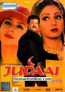 Judaai DVD-1997  Anil Kapoor, Sridevi, Urmila Matondkar, Farida Jalal, Saeed Jaffrey, Kader Khan, Paresh Rawal, Johny Lever, Dinesh Hingoo, Dharmesh Tiwari, Poonam Dhillon (Guest