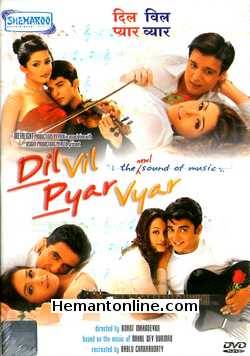 Dil Vil Pyar Vyar DVD-2002  Jimmy Shergill, R. Madhavan, Sanajy Suri, Rakesh Bapat, Namrata Shirodkar, Hrishita Bhatt, Sonali Kulkarni, Bhavana Pani, Riya Sen, Kiran Kumar, Gulshan Grover,