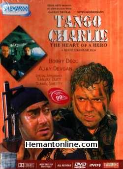 Tango Charlie DVD-2005  Bobby Deol, Ajay Devgan, Introducing Kelly Dorji, Tanishaa, Nandana Sen, Sanjay Dutt (Special Appearance), Sunil Shetty (Special Appearance), Shahbaaz Khan, Tiku Talsania,