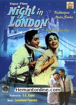 Night In London DVD-1968  Biswajeet, Mala Sinha, Johny Walker, Helen, Anwar, Shetty, Madhumati