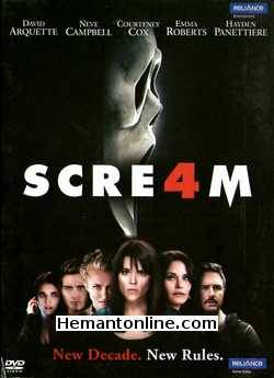 Scream 4 DVD-2011 -Hindi-English Lucy Hale, Roger Jackson, Shenae Grimes, Dane Farwell, Anna Paquin, Kristen Bell, Aimee Teegarden, Britt Robertson, Neve Campbell, Alison Brie, David Arquette,
