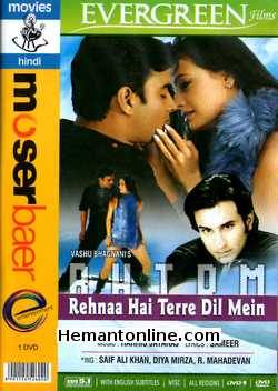 Rehnaa Hai Terre Dil Mein DVD-2001  Saif Ali Khan, Diya Mirza, R, Madhavan, Vrajesh Hirjee, Tanaaz Currim, Anupam Kher, Navin Nischol, Smita Jaykar, Hemant Pandey, Kabir Sadana, Reshma