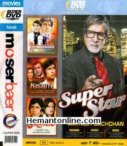 Parvarish-Kasauti-Manzil 3-in-1 DVD Parvarish(1977): Amitabh Bachchan, Shammi Kapoor, Vinod Khanna, Neetu Singh, Shabana Azmi, Kader Khan, Amjad Khan, Dev Kumar, Indrani MukherjeeKasauti(1974): Amitabh Bachchan, Hema