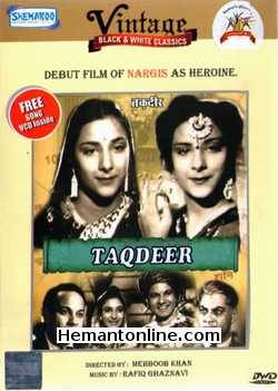 Taqdeer DVD-1943  Nargis, Motilal, Chandra Mohan, Charlie, Jillobai, Kayam Ali, Ansari
