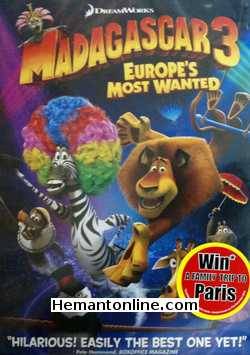 Madagascar 3-Europe s Most Wanted DVD-2012 -Hindi-English Animated Movie
