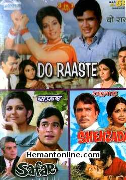 Do Raaste-Safar-Shehzada 3-in-1 DVD Do Raaste (1969)Rajesh Khanna, Mumtaz, Balraj Sahni, Prem Chopra, Asit Sen, Bindu, Kamini KaushalSafar (1970): Ashok Kumar, Sharmila Tagore, Rajesh Khanna, Feroz