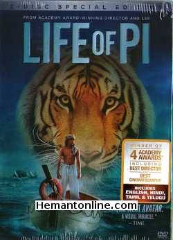 Life Of Pi DVD-2012 -English-Hindi-Tamil-Telugu Suraj Sharma, Irfan Khan, Adil Hussain, Tabu, Gerard Depardieu, Ayush Tandon