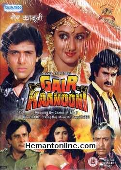 Gair Kanooni DVD-1989  Rajnikant, Govinda, Kimi Katkar, Sridevi, Shashi Kapoor, Ranjeeta, Kader Khan, Rohini Hattangadi, Aruna Irani, Satyen Kappu