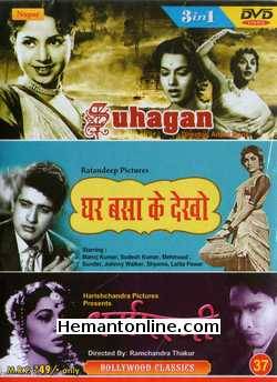 Suhagan-Ghar Basa Ke Dekho-Dharampatni 3 in1 DVD Suhagan (1954)Geeta Bali, Vijay Laxmi, Sulochana, Jaswant, Shyam Kumar, Jankidas, H. Prakash, Bibi, Parvin, Indu, PanditGhar Basa Ke Dekho (1963)Manoj Kumar, Sudesh