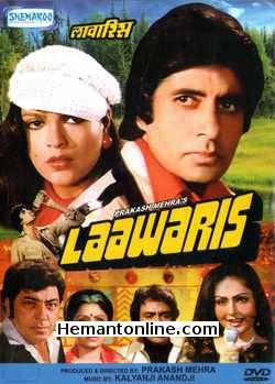 Laawaris DVD-1981  Amitabh Bachchan, Zeenat Aman, Mumtaz Begum, Amjad Khan, Rakhee Gulzar (Special Appearance), Ranjeet, Om Prakash, Suresh Oberoi, Jeevan, Bindu, Satyen Kappu, Viju