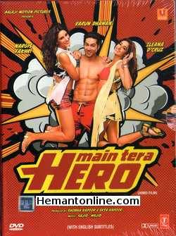 Main Tera Hero DVD-2014  Varun Dhawan, Ileana D'Cruz, Nargis Fakhri, Anupam Kher, Rajpal Yadav, Evelyn Sharma, Arunoday Singh, Shakti Kapoor, Saurabh Shukla, Shireesh Sharma, Salman Khan