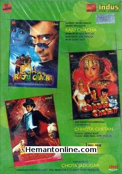 Raju Chacha-Chota Jadugar-Chhota Chetan 3-DVD-Set Raju Chacha (2000): Ajay Devgan, Kajol, Rishi Kapoor, Johny Lever, Master Harsh Lunia, Master Kinshuk Vaidya, Baby Sakshi Sem, Sanjay Dutt, Tiku