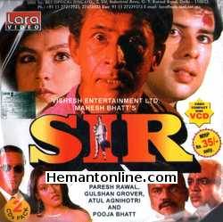 Sir 1993 VCD Naseeruddin Shah, Pooja Bhatt, Atul Agnihotri, Paresh Rawal, Avatar Gill, Soni Razdan, Sushmita Mukherjee, Gulshan Grover