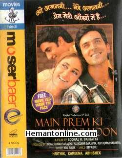 Main Prem Ki Diwani Hoon 2003: 3-VCD-Pack: Free Movie VCD Inside Hrithik Roshan, Abhishek Bachchan, Pankaj Kapur, Kareena Kapoor, Johny Lever, Raju Srivastava, Vrajesh Hirjee, Kunal Vijayakar, Himani Shivpuri, Rima, Upasna Singh, Tanaaz