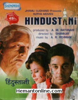 Hindustani 1996 VCD Kamal Haasan, Manisha Koirala, Urmila Matondkar, Aruna Irani, Nedumudi Venu, Sukanya, Kasturi, Crazy Mohan, Senthil