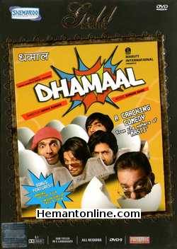 Dhamaal DVD-2007  Sanjay Dutt, Arshad Warsi, Javed Jaffrey, Ritesh Deshmukh, Aashish Chaudhary, Asrani, Tiku Talsania